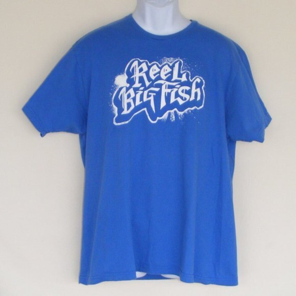 REEL BIG FISH Tshirt, XL Blue, Graffiti Logo, SS